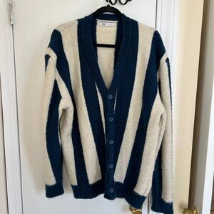 Striped Zara Blue and Cream Cardigan
